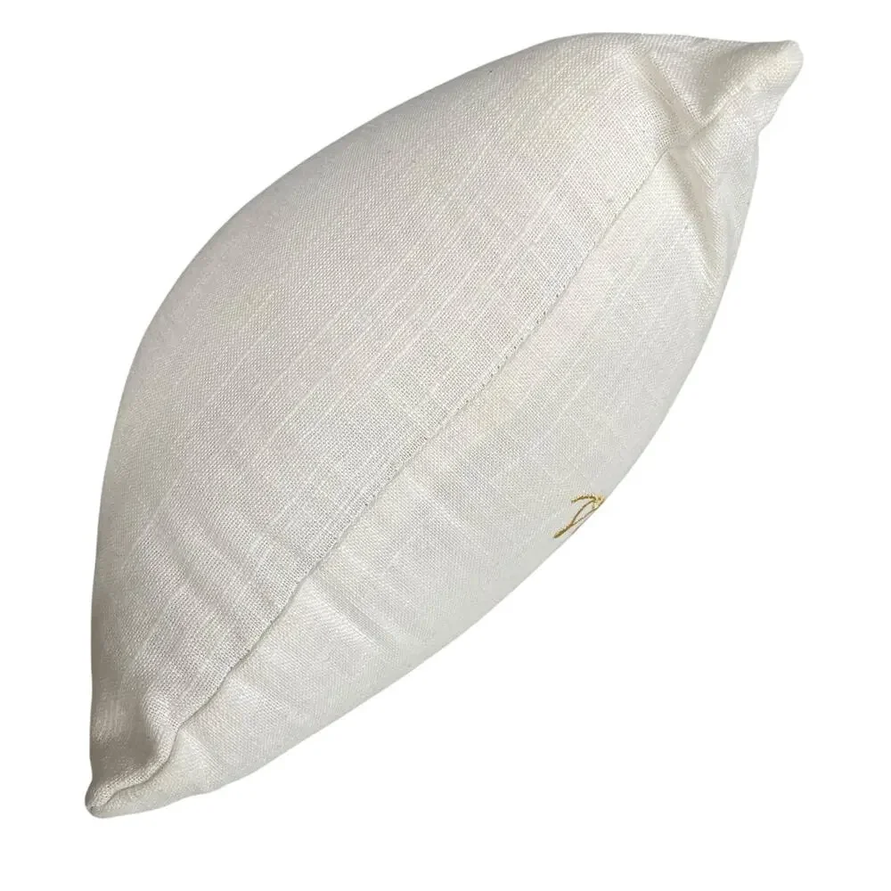 Pier 1 Happy Holidays Poinsettia Pillow Christmas Long White Rectangular READ